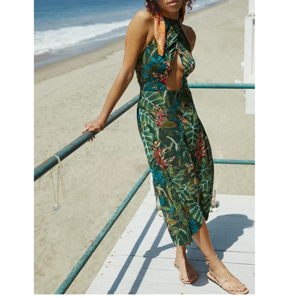 NWT | FARM Rio Foliage Jungle Cutout Cover-Up | Sz L - Picture 3 of 8